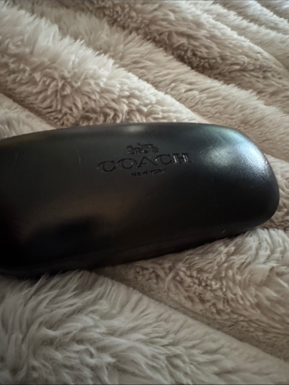 Coach Black Hard Glasses Case with Embossed Logo